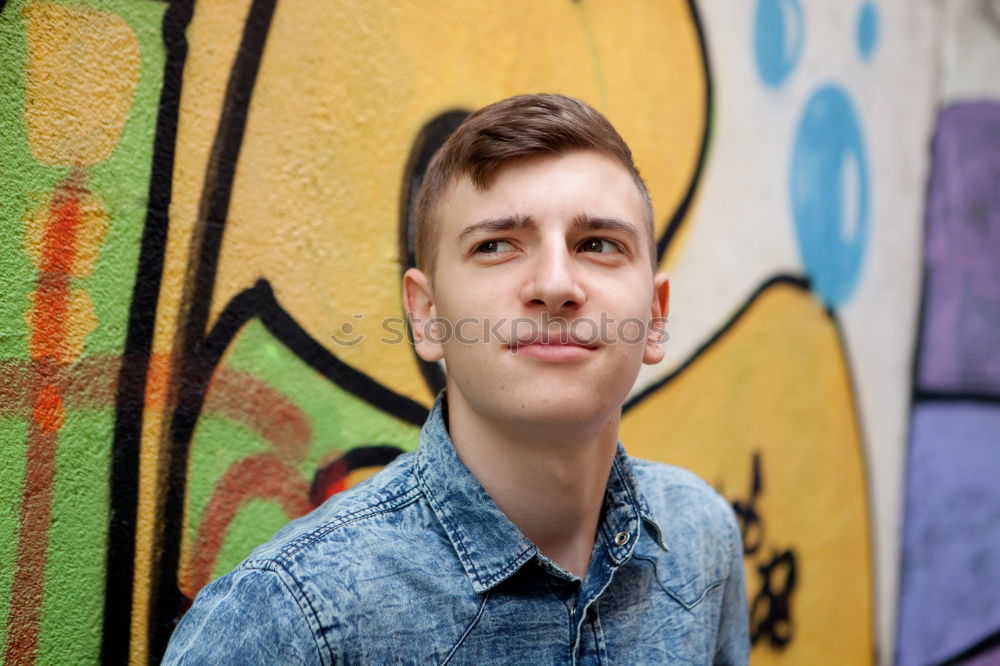 Similar – Young man at graffiti Man