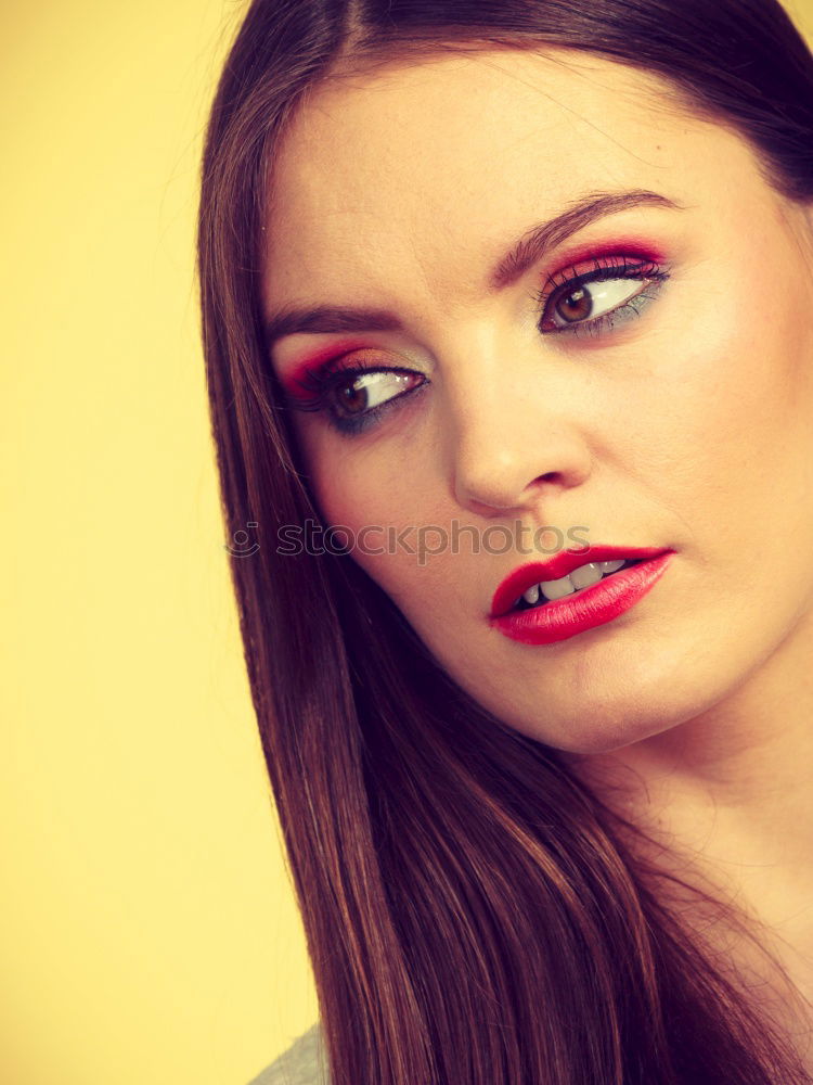 Similar – Image, Stock Photo Young woman looking at herself in a mirror