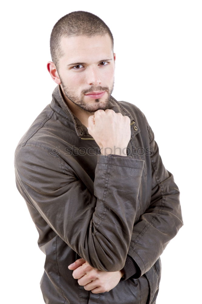 Similar – Man wearing plaid shirt sitting outdoors