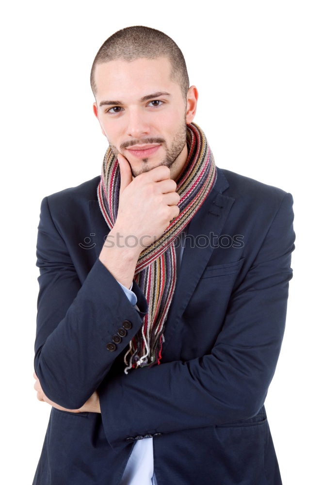 Similar – Image, Stock Photo Thoughtful man sitting on stairs