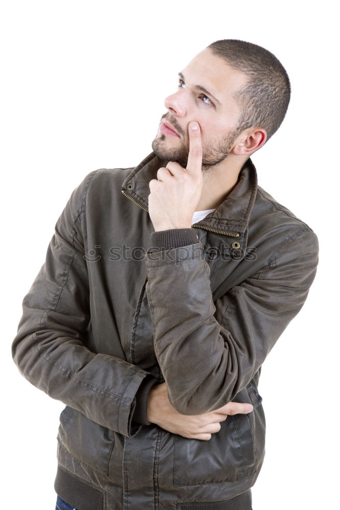 Similar – Thoughtful young man sitting on an urban bench