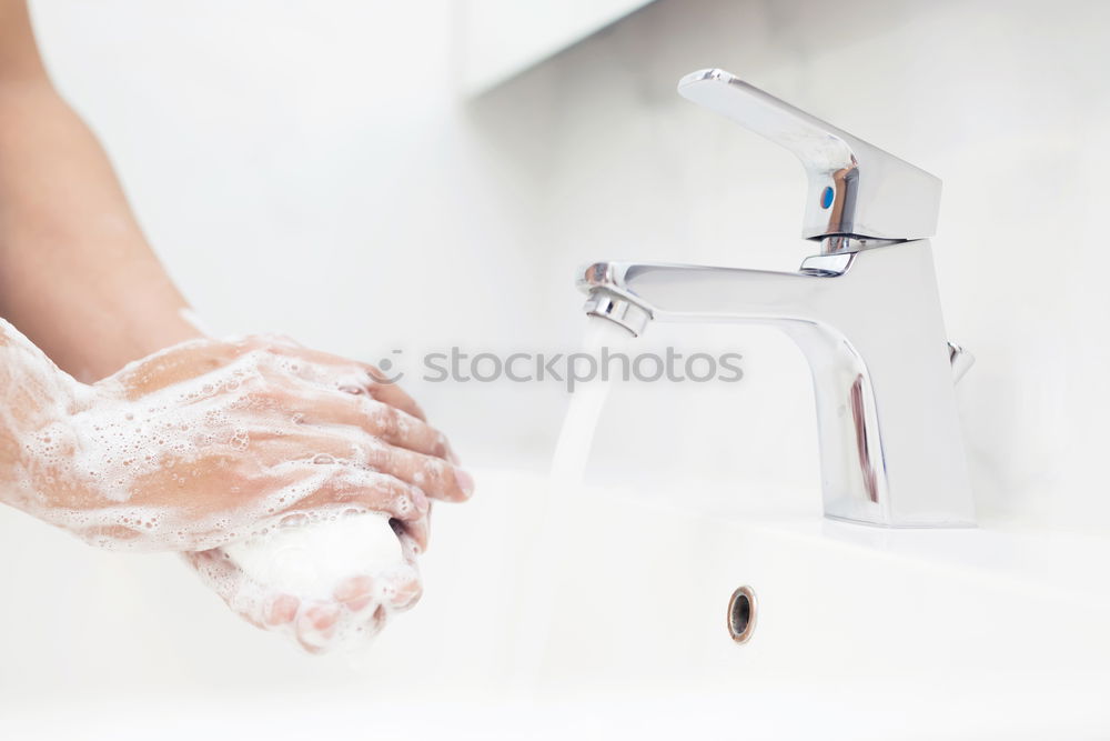 Similar – Image, Stock Photo Nurse with mouth guard examines laboratory sample