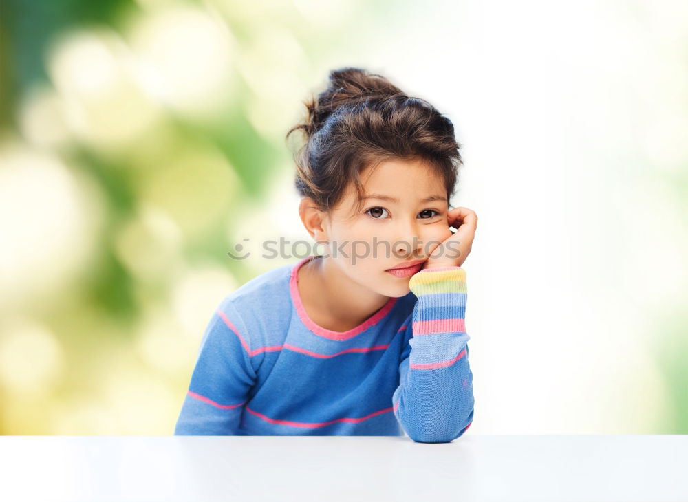 Similar – cute little child girl with mirror and cos