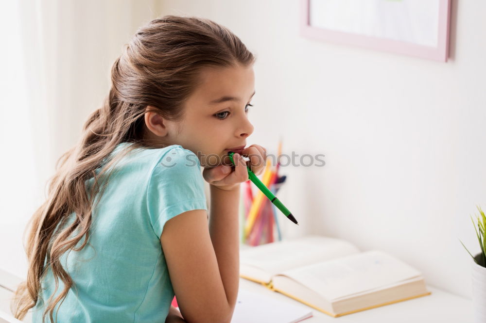 Similar – Image, Stock Photo African american little girl drawing with crayons