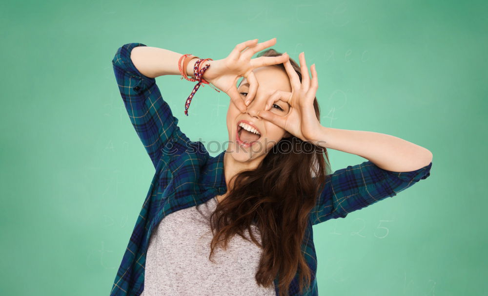 Similar – Image, Stock Photo Portrait of young woman with closed eyes in nature