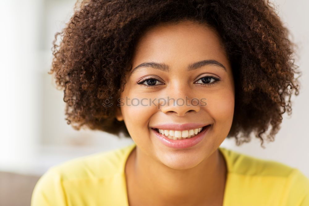 Beautiful African girl with curly hair