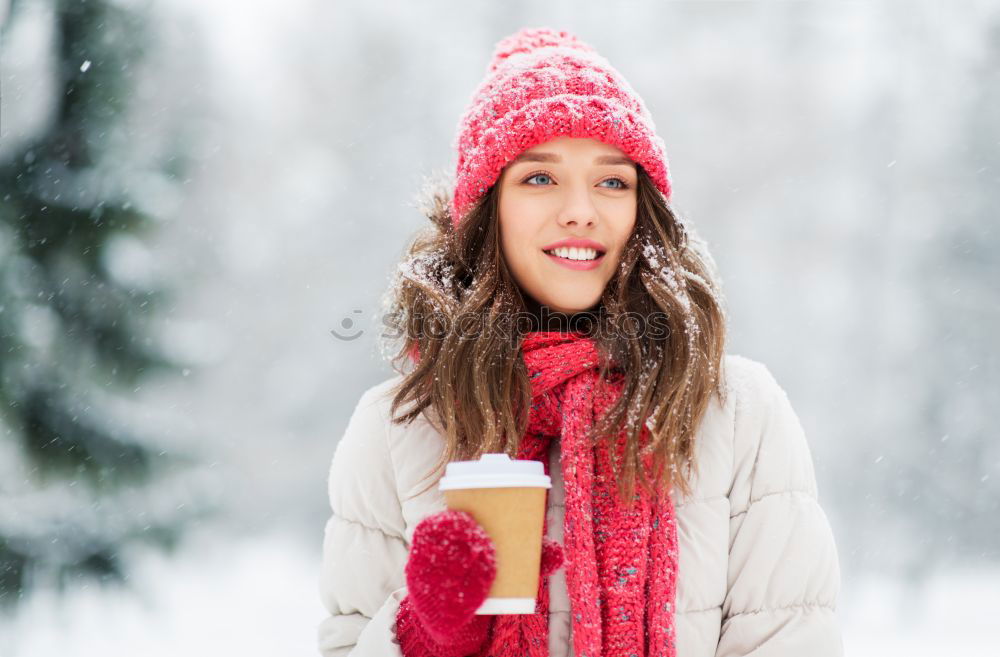Similar – Image, Stock Photo Portrait of a young woman in a winter landscape