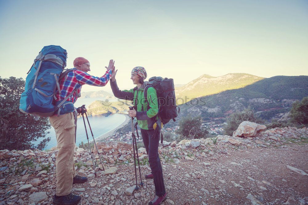 Similar – Image, Stock Photo Seniors hiking Lifestyle