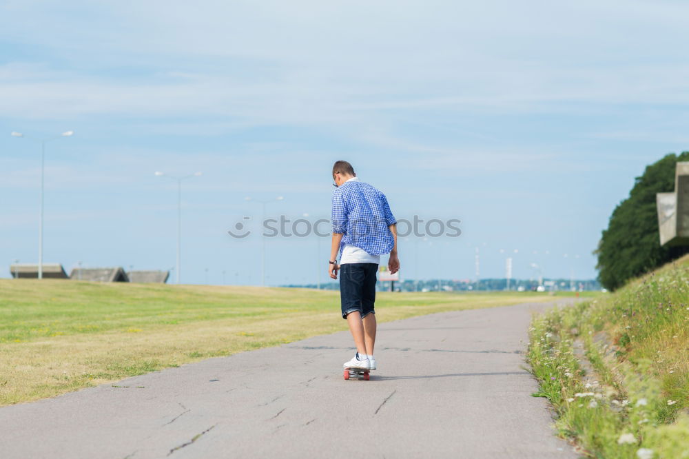 Similar – Image, Stock Photo Man skateboarding at beacon