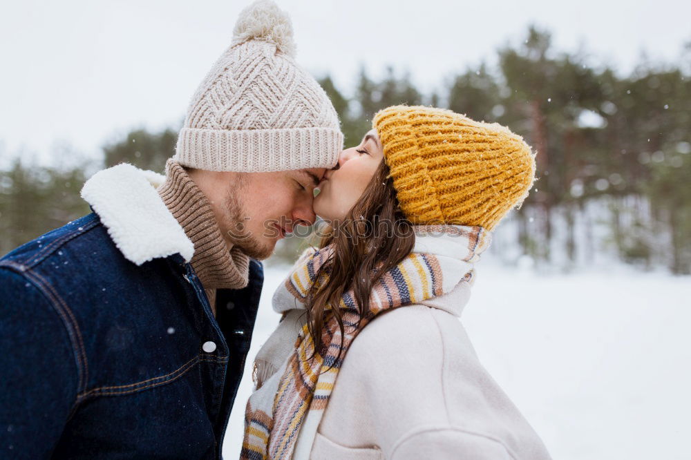 Similar – Image, Stock Photo A young couple in love kiss