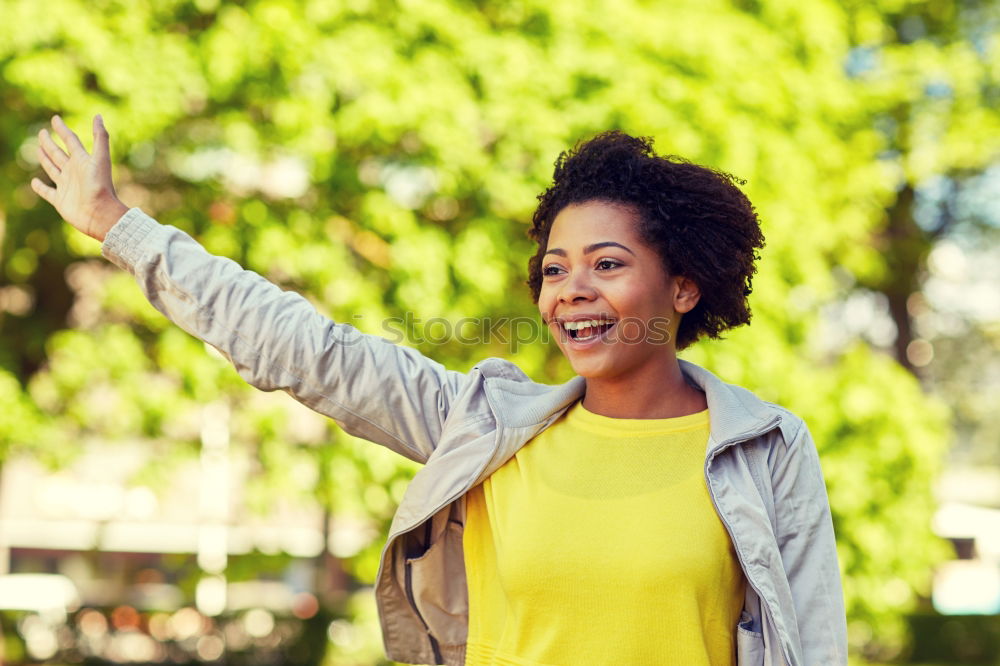 Similar – Young black woman, afro hairstyle, smiling.