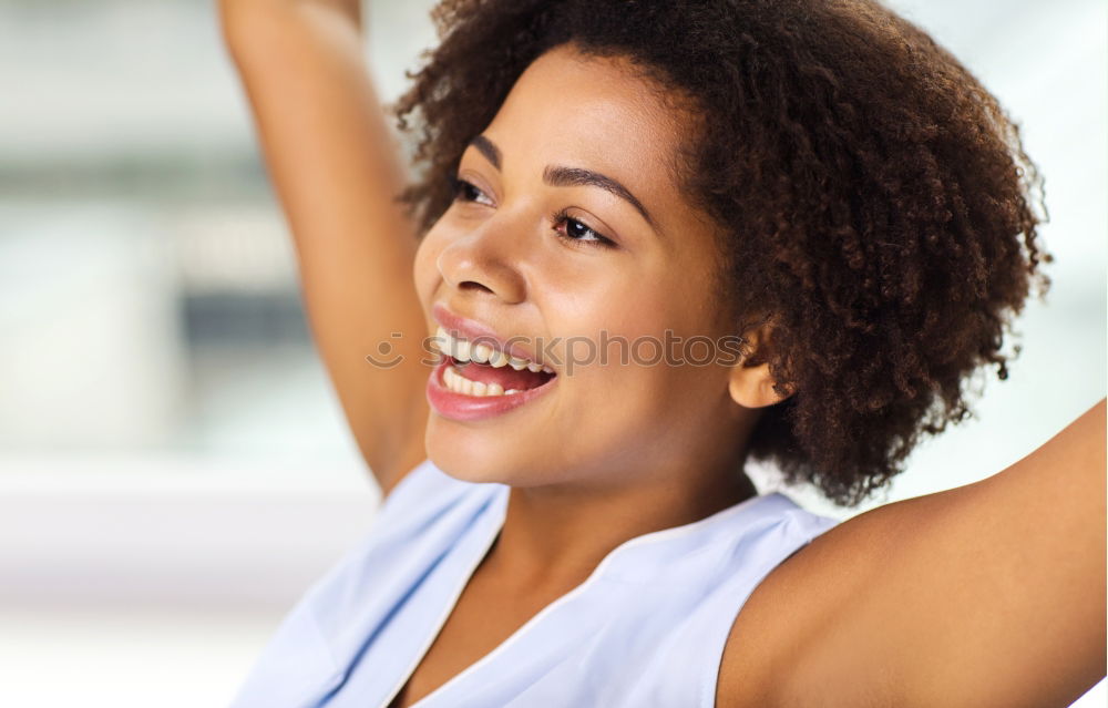 Similar – Young black woman, afro hairstyle, smiling