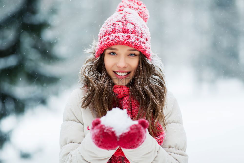 Similar – Image, Stock Photo Portrait of attractive woman on a snowy day