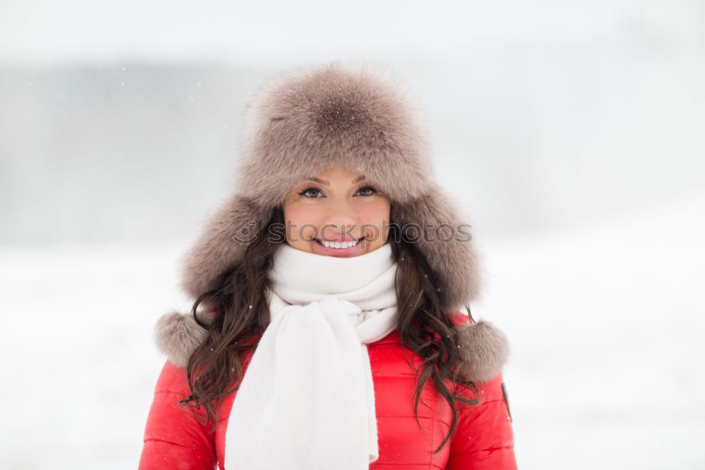 Similar – Image, Stock Photo Portrait of attractive woman on a snowy day