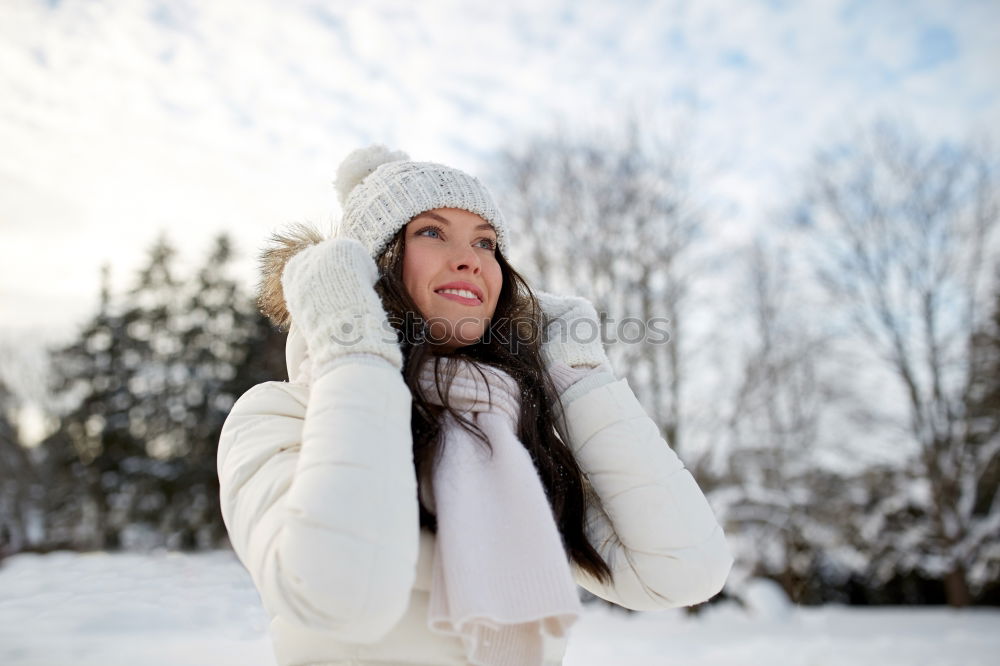 Similar – Image, Stock Photo kid girl helping to clean pathway from snow with showel