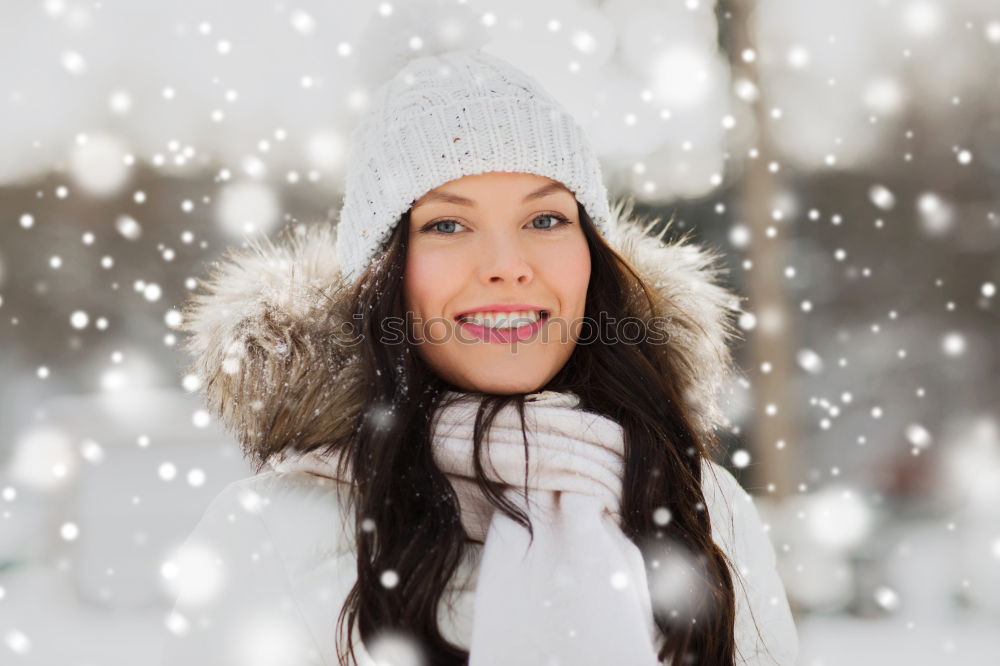 Similar – Image, Stock Photo Portrait of attractive woman on a snowy day