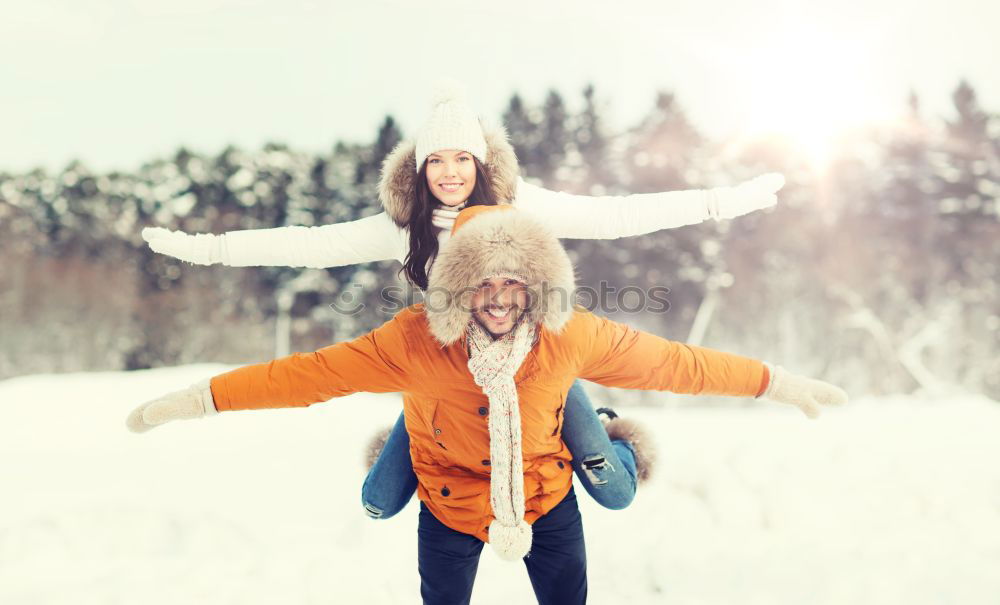 Similar – Father and daughter walking on the road at the day time.