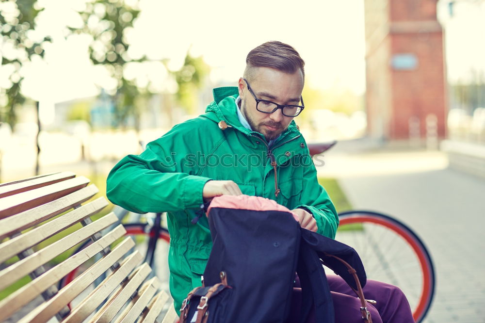 Similar – Attractive man in winter fashion checking his mobile