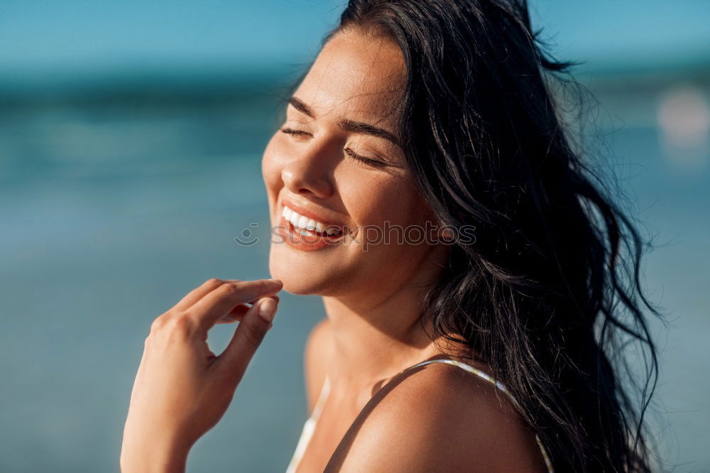 Similar – Young caucasian woman enjoying fresh juice