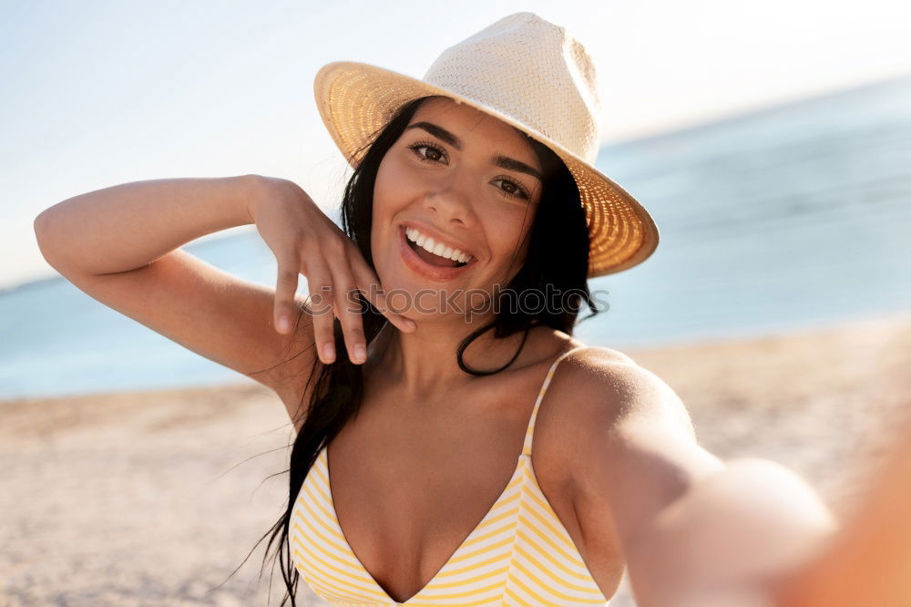 Similar – Image, Stock Photo Young Woman Portrait With White Beach Hat