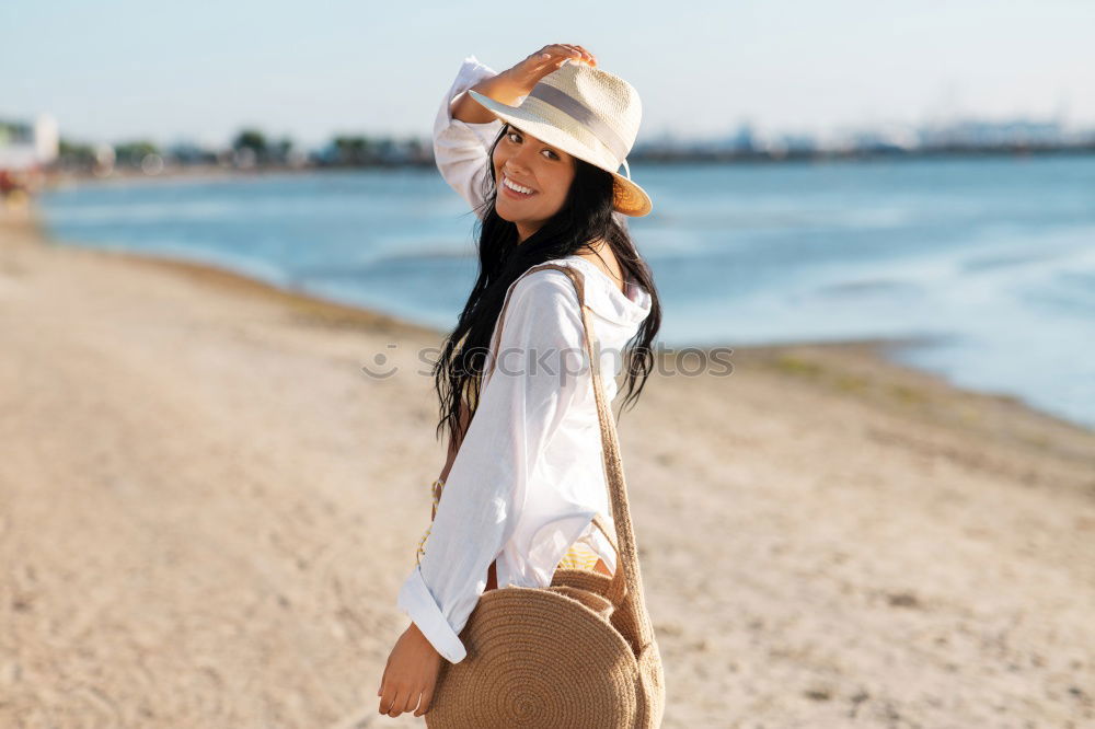 Similar – Image, Stock Photo Smiling girl with camera in the field