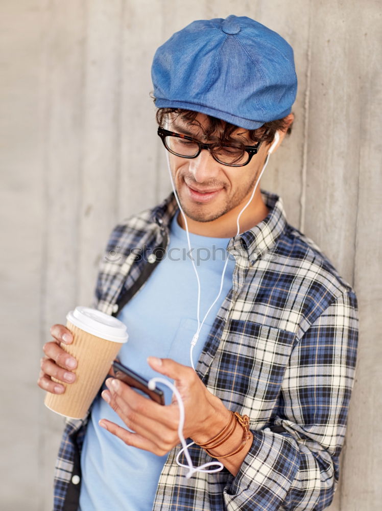 Similar – Man listening music in train