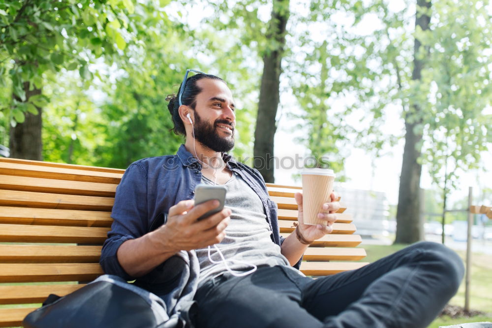 Similar – Image, Stock Photo Young man with mobile phone and fixed gear bicycle