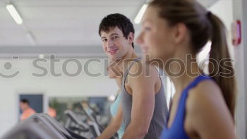 Similar – Image, Stock Photo Young man and woman workout with jumping rope