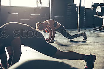 Similar – Image, Stock Photo People doing exercises in a fitness class