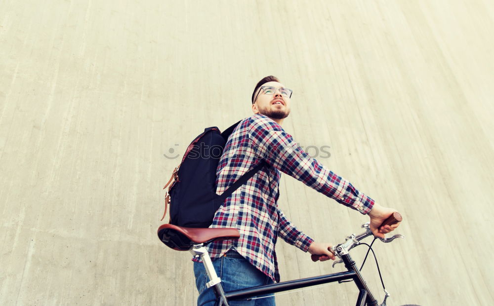 Similar – Young man wearing sunglasses on a chopper motorcycle