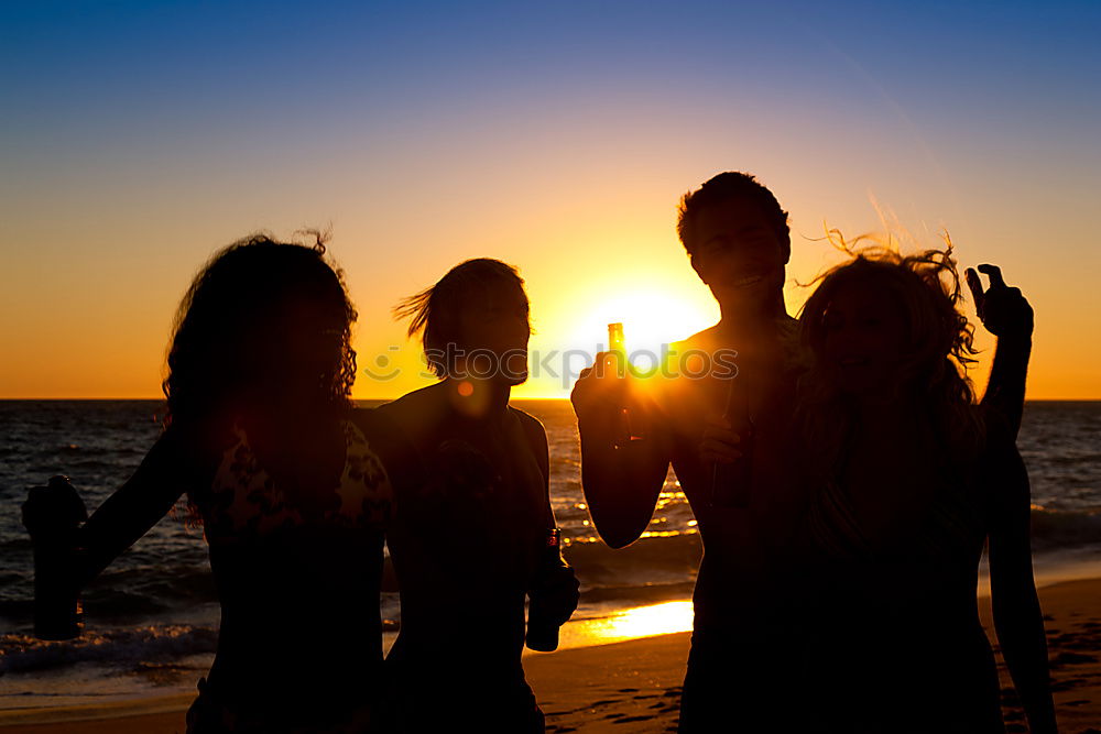 Similar – Image, Stock Photo Friends cheering with beers at outdoor party in summer