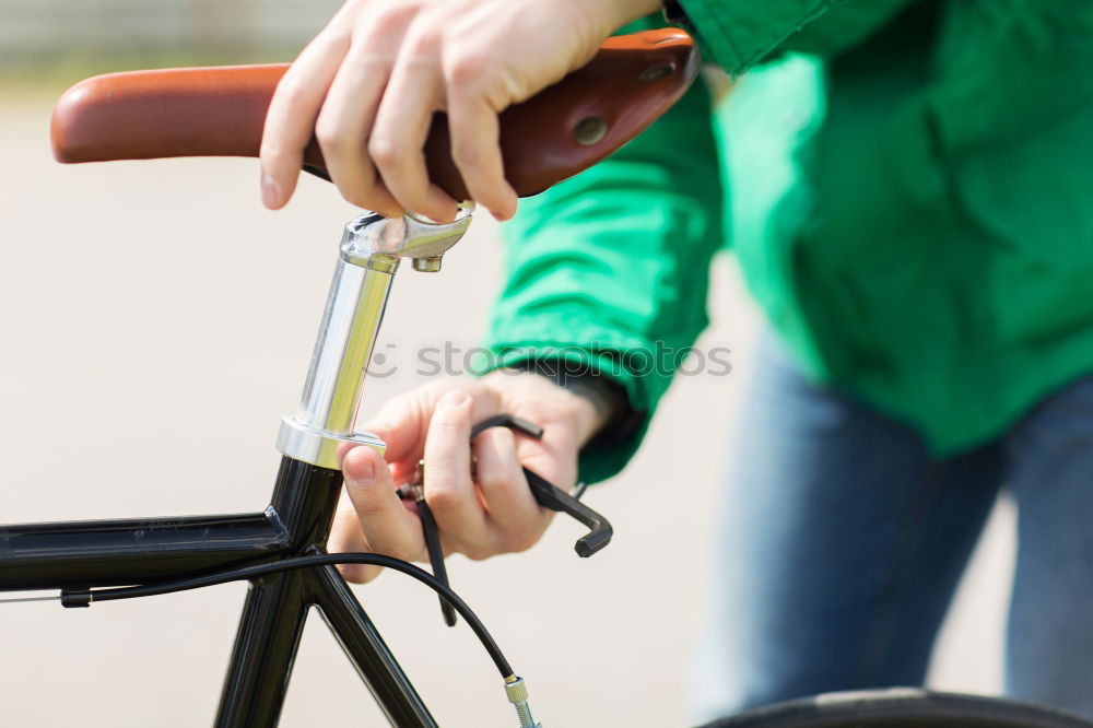 Similar – Young man on bike in the city