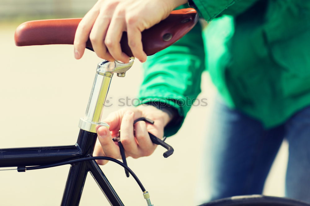 Similar – Young man on bike in the city