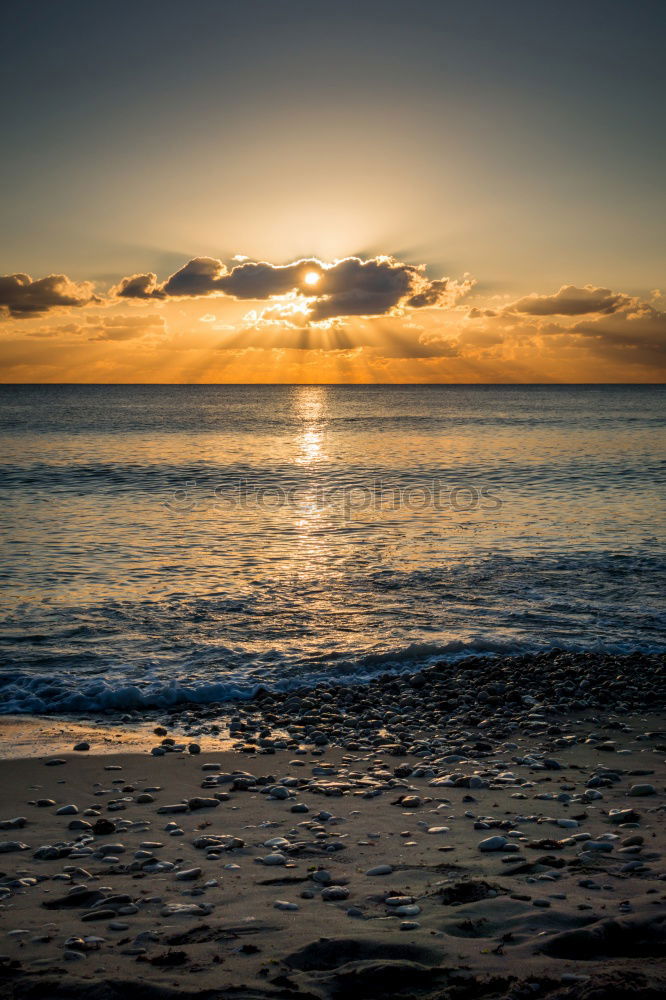 Similar – Image, Stock Photo Sunset at the beach in Brittany