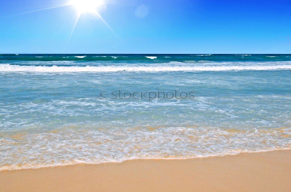 Similar – Tropical beach with sand and sea wave