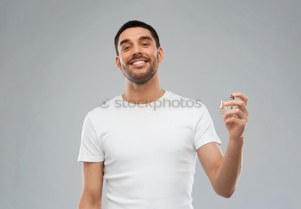 Similar – Image, Stock Photo Young man playing with soap bubbles