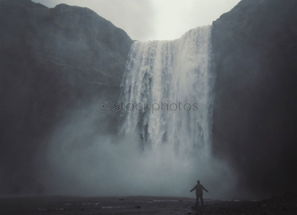 Similar – Waterfall on Iceland with man