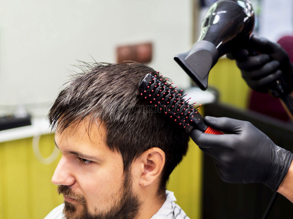 Similar – Image, Stock Photo Barber using grooming machine