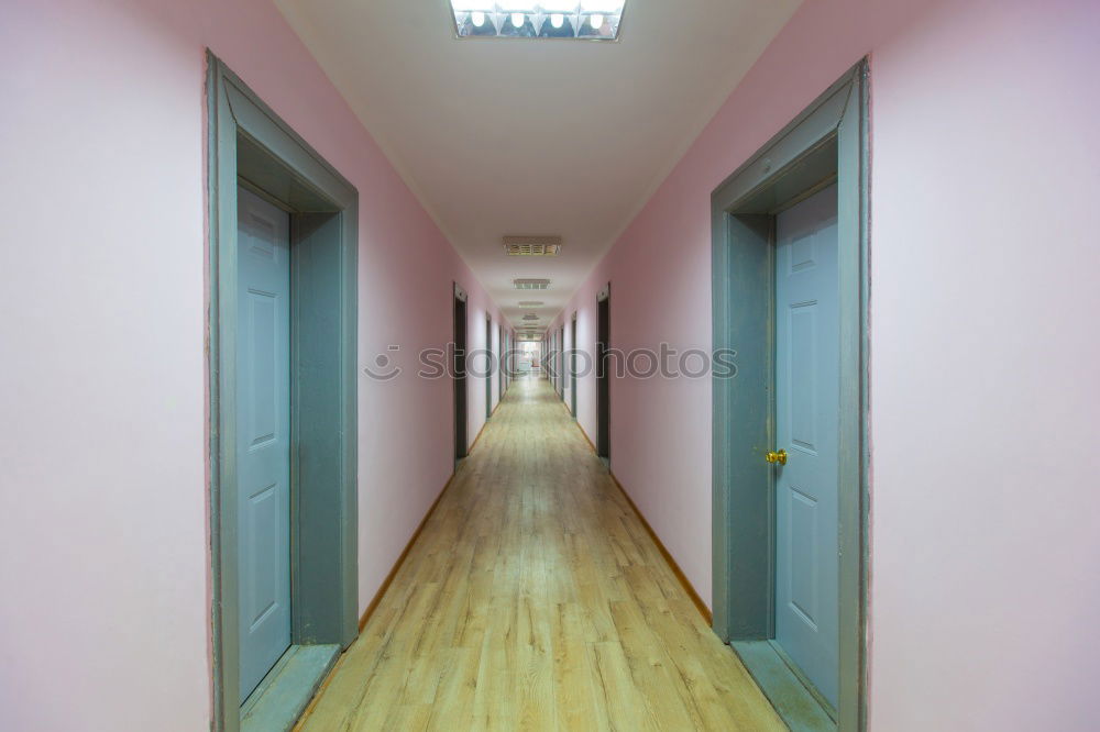 Similar – Image, Stock Photo Which way?! Hallway Hostel