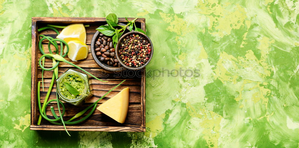 Similar – Image, Stock Photo Fresh chives with chilli and lemon