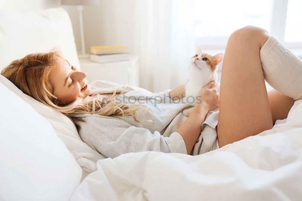 Similar – Image, Stock Photo Seductive woman lying on bed