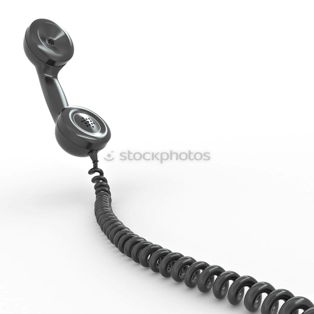 Similar – Part of an old red telephone with handset and ringed cord