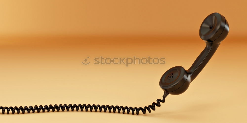 Similar – Part of an old red telephone with handset and ringed cord