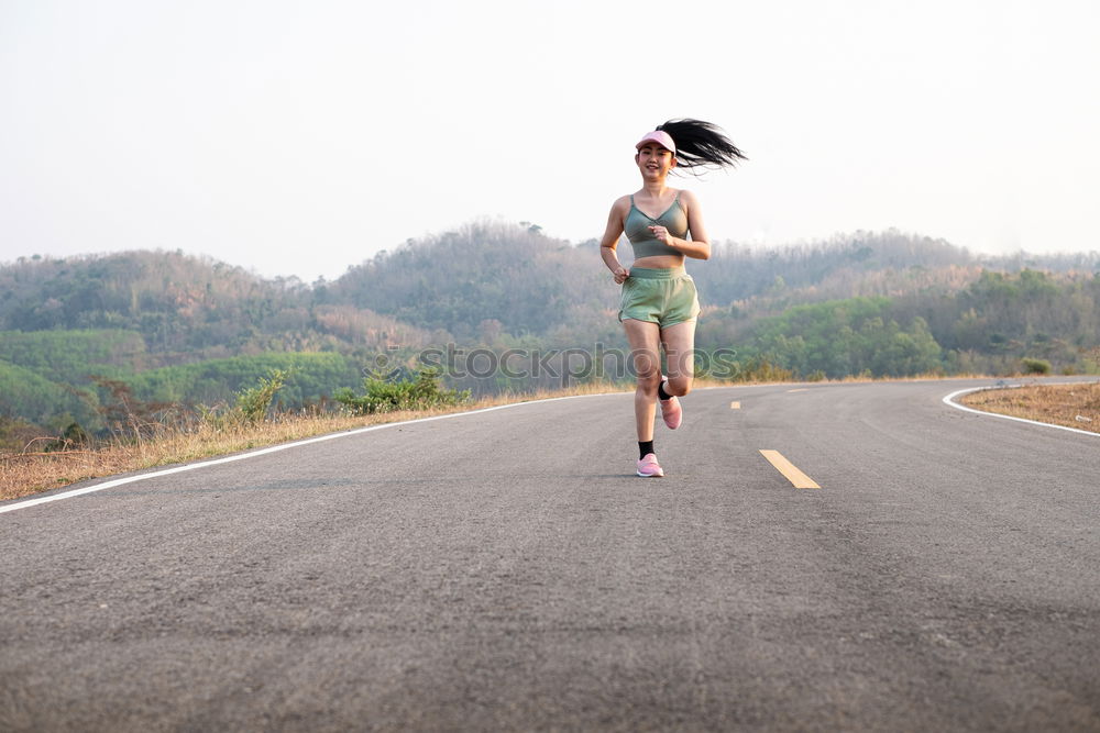 Similar – Image, Stock Photo athletic woman running