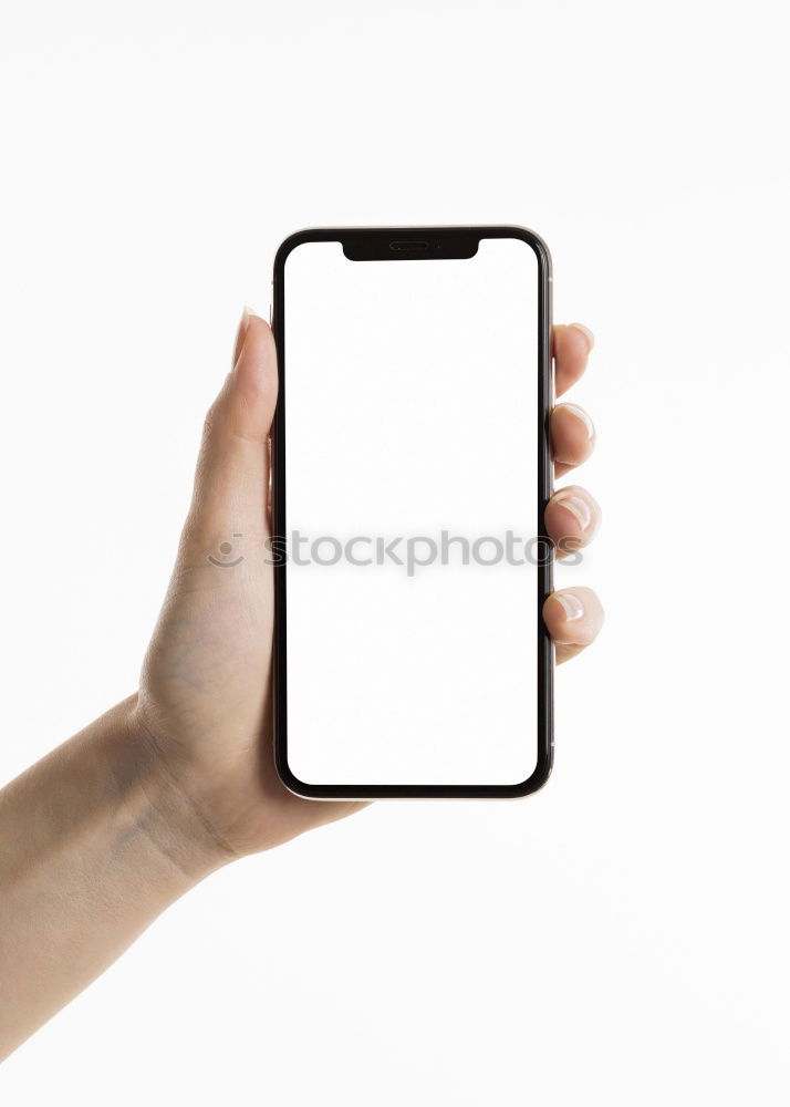 Similar – Image, Stock Photo Two smart phone with blank screen on pink background. 3d rendering