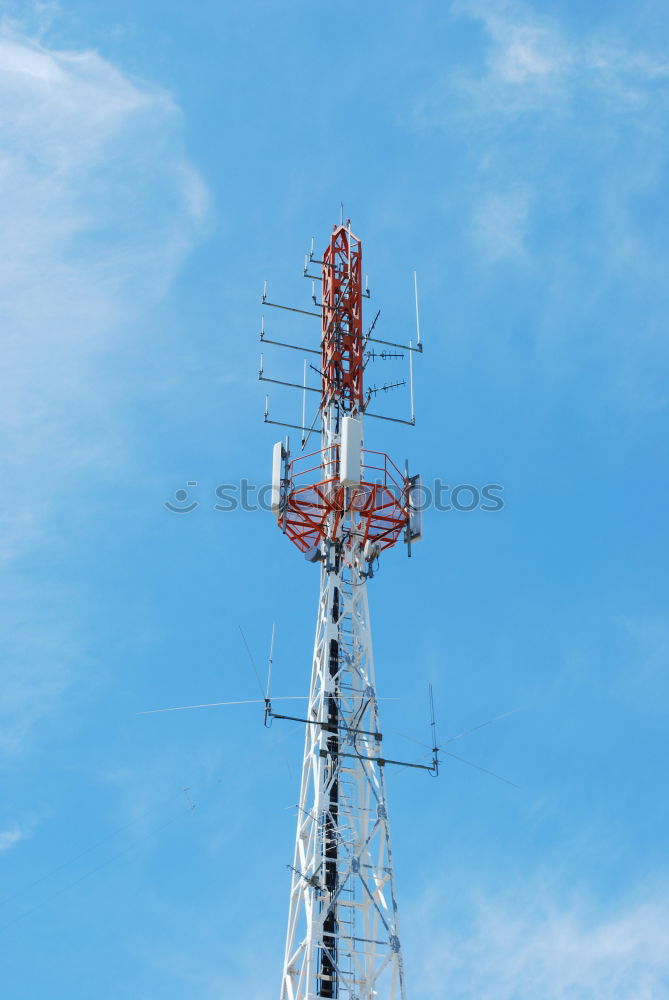 Similar – radio antenna in the forest, radio telecommunication mast TV antennas, blue sky, radio antenna