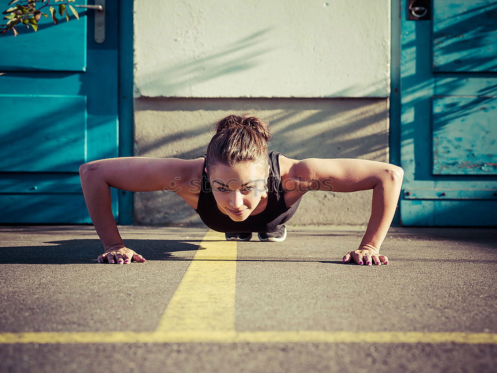 Similar – Image, Stock Photo athletic woman running outdoors