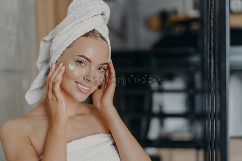 Similar – Playful mischievous woman with wet hair in a towel