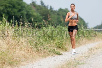 Similar – Image, Stock Photo athletic woman running outdoors