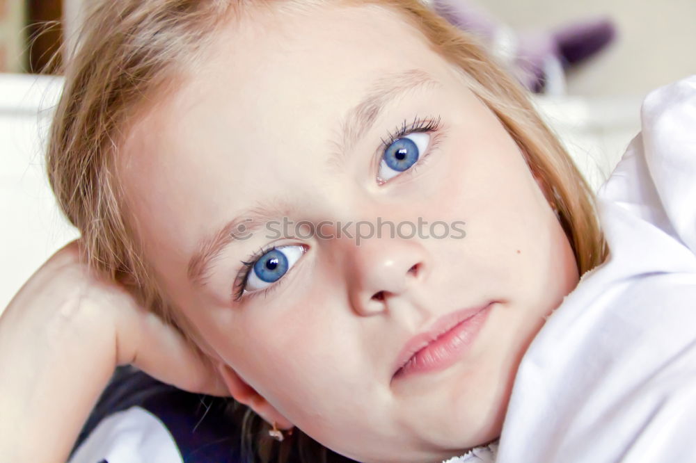 Similar – Image, Stock Photo Child | Train ride II Face